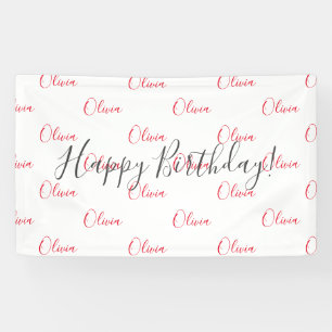 Aangepaste Birthday Red Name Banner