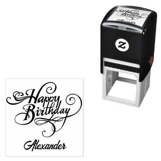 Aangepaste Birthday Self Inking Rubber Stamp Zelfinktende Stempel (In situ)