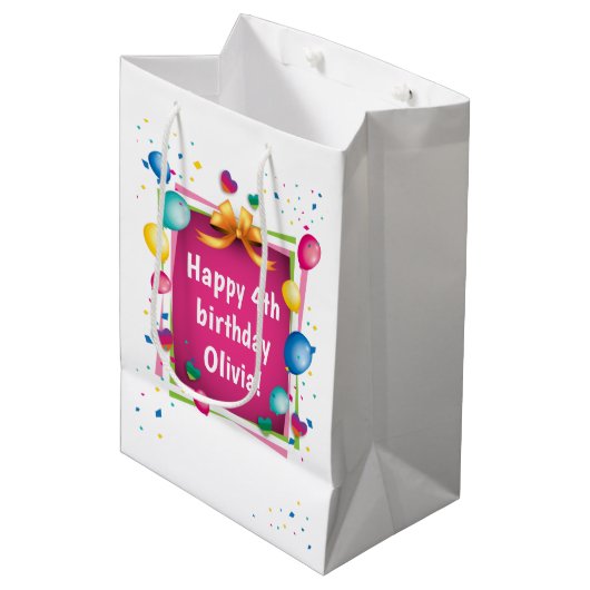 Aangepaste Birthday-tas Medium Cadeauzakje (Voorkant Gekanteld)
