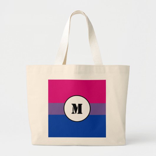 Aangepaste biseksualiteit vlag Drawstring Grote Tote Bag (Voorkant)