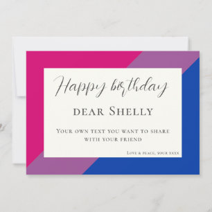 Aangepaste biseksuele vlag verjaardag felicitatie  feestdagenkaart