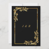 Aangepaste Black and Gold Wedding Invitation Sjabl (Achterkant)