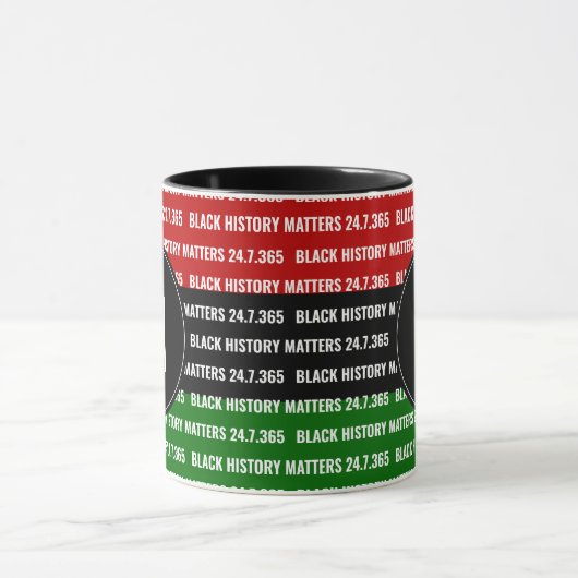 Aangepaste BLACK GESCHIEDENIS-Mok voor monogram Mok (Midden)