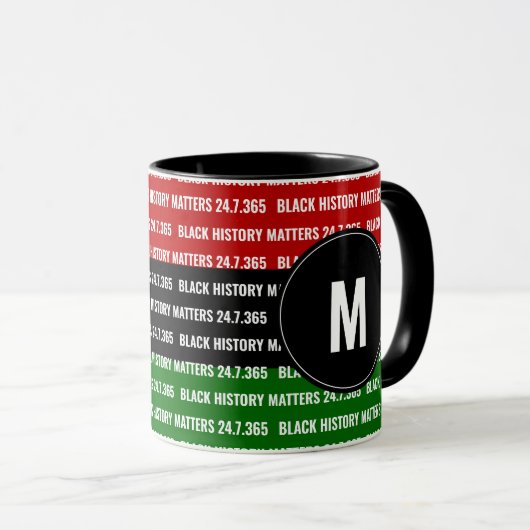 Aangepaste BLACK GESCHIEDENIS-Mok voor monogram Mok (Voorkant rechts)