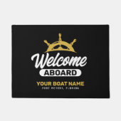 Aangepaste Black Gold Boat Naam Welkom aan boord Deurmat (Voorkant)