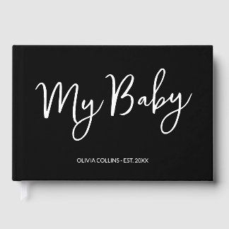 Aangepaste Black Keepsake Script Baby Boek voor Mo