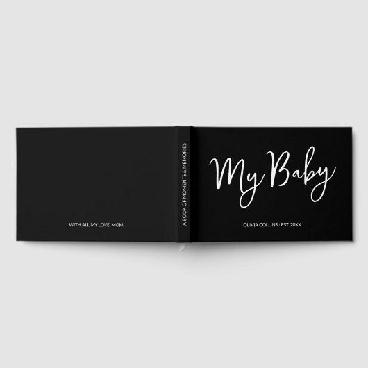 Aangepaste Black Keepsake Script Baby Boek voor Mo (Volledig)