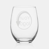 Aangepaste Black Script Business Promotionele Toev Wijnglas Zonder Voet (Achterkant)
