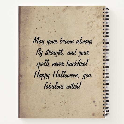 Aangepaste Black Spooky Fright Script Halloween Wi Notitieboek (Achterkant)