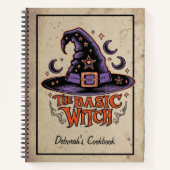 Aangepaste Black Spooky Scary Script Halloween Wit Notitieboek (Voorkant)