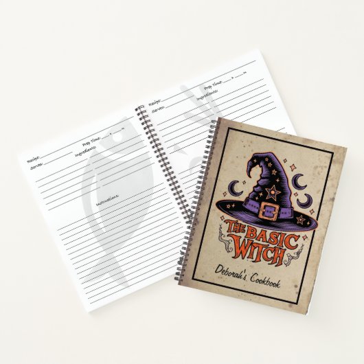 Aangepaste Black Spooky Scary Script Halloween Wit Notitieboek (Binnen)