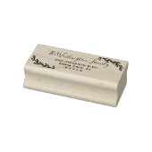 Aangepaste bladeren & script familienaam retouradr 	rubberstempel (Stempel)
