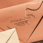 Aangepaste bladeren & script familienaam retouradr zelfinktende stempel