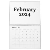 Aangepaste blanco kalender 2024 met Feestdagen (Feb 2027)