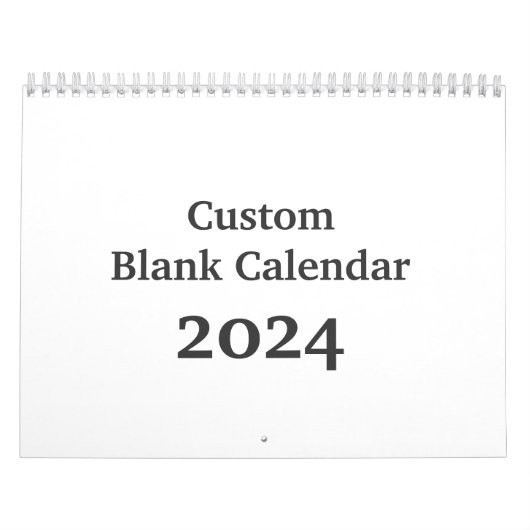 Aangepaste blanco kalender 2024 met Feestdagen (Hoes)