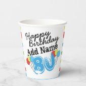 Aangepaste blauw 80e jaarlijkse papierbekertjes papieren bekers (Voorkant)