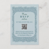 Aangepaste blauw kant QR code Enclosure Kaarten (Voorkant)