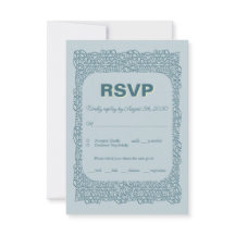 Aangepaste  blauw RSVP kaart voor bruiloft