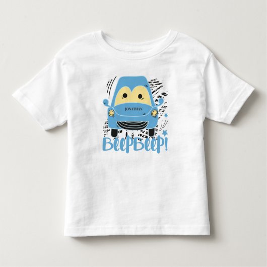 Aangepaste blauwe auto-pieper Toddler T-Shirt (Voorkant)