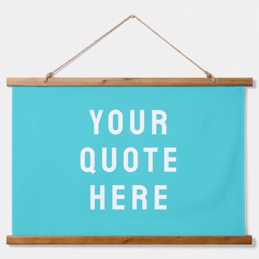 Aangepaste blauwe banner gepersonaliseerd uw offer hangend wandkleed (Voorkant)