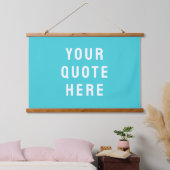 Aangepaste blauwe banner gepersonaliseerd uw offer hangend wandkleed (Slaapkamer)