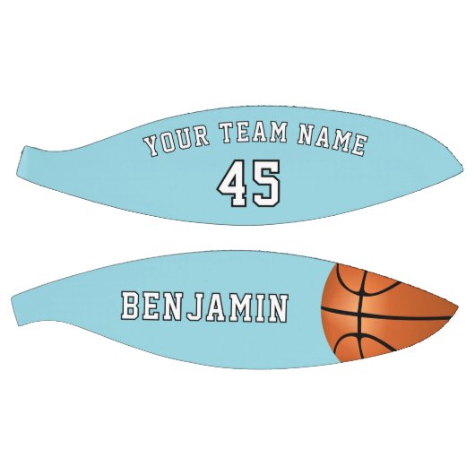 Aangepaste blauwe basketbal met teamnaam nummer (Panelen)