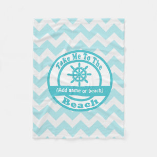 Aangepaste blauwe beugel fleece deken