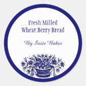 Aangepaste blauwe  bloemen die Stickers bakken (Voorkant)