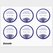 Aangepaste blauwe  bloemen die Stickers bakken (Vel)