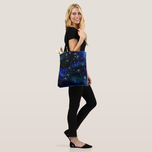 Aangepaste blauwe Canvas tas (Op model)