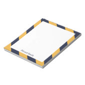 Aangepaste blauwe en gele strepen notitieblok (Gedraaid)