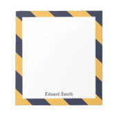 Aangepaste blauwe en gele strepen notitieblok (Voorkant)