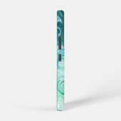 Aangepaste blauwe en groene golven samsung galaxy hoesje (Rechterkant)