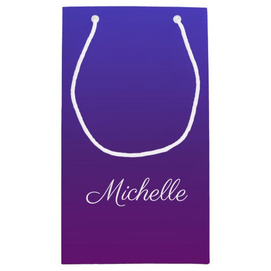 Aangepaste blauwe en paarse ombre klein cadeauzakje (Achterkant)