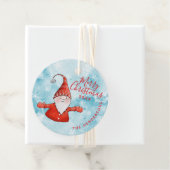 Aangepaste Blauwe en Rode Schattigee Gnoom Vrolijk Bedankjes Labels (In situ)