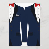 Aangepaste blauwe en witte gay trouwmenu kaart (Achterkant)