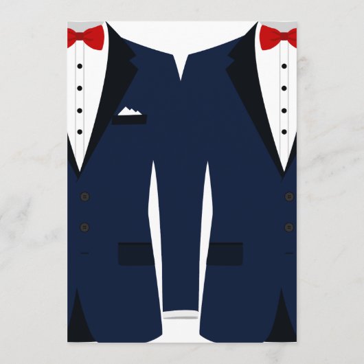 Aangepaste blauwe en witte gay trouwmenu kaart (Achterkant)