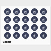 Aangepaste Blauwe en Witte Nautische Stickers (Vel)