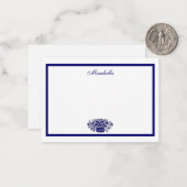 Aangepaste blauwe en witte ventilatormand blauwe r notitiekaartje (Voorkant / Achterkant in situ)