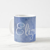 Aangepaste blauwe en witte Waterverf Koffiemok (Voorkant links)