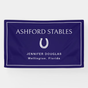 Aangepaste blauwe equestrian stal paard show spandoek