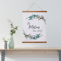 Aangepaste blauwe Floral-reeks, datum vastgesteld