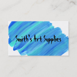 Aangepaste blauwe, gestremde kunstwinkel visitekaartje