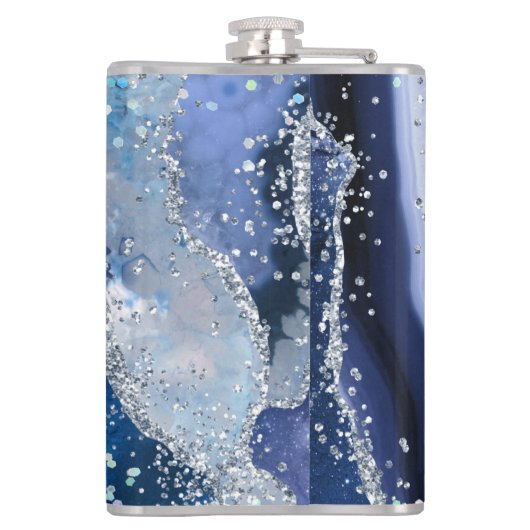 AANGEPASTE BLAUWE GLITTER HEUPFLES (Achterkant)