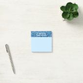 Aangepaste blauwe glitter verlicht lichte blauwe a post-it® notes (Kantoor)