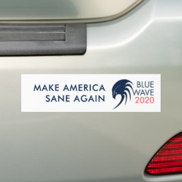 Aangepaste blauwe golf 2020 democratische verkiezi bumpersticker