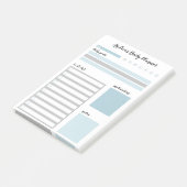 Aangepaste blauwe grijze dagplank post-it® notes (Schuin)