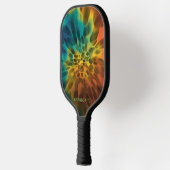 Aangepaste blauwe groene Paarse Oranje retro Tie D Pickleball Paddle (Links)