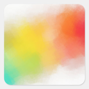 Aangepaste Blauwe Groene Rode Gele Oranje Kleurrij Vierkante Sticker