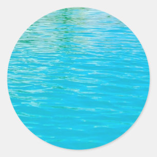 Aangepaste Blauwe Groene Zeewater Lege Sjabloon Ronde Sticker